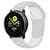 Pulseira Silicone Sport Furadinha Compatível com Galaxy Watch Active 1 E 2 Cinza com Branco