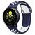 Pulseira Silicone Sport Furadinha Compatível com Galaxy Watch Active 1 E 2 Azul Escuro com Branco