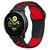 Pulseira Silicone Sport Furadinha Compatível com Galaxy Watch Active 1 E 2 Preto com Vermelho