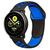 Pulseira Silicone Sport Furadinha Compatível com Galaxy Watch Active 1 E 2 Preto com Azul