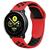 Pulseira Silicone Sport Furadinha Compatível com Galaxy Watch Active 1 E 2 Vermelho com Preto
