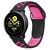 Pulseira Silicone Sport Furadinha Compatível com Galaxy Watch Active 1 E 2 Preto com Pink