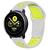 Pulseira Silicone Sport Furadinha Compatível com Galaxy Watch Active 1 E 2 Cinza com Amarelo