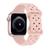 Pulseira Silicone Trançada Compatível com Apple Watch Rosa