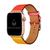 Pulseira Single Tour Couro Para Apple Watch 42mm 38mm 44mm Rosa Amarelo