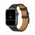 Pulseira Single Tour Couro Para Apple Watch 42mm 38mm 44mm Preto-Preto