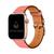 Pulseira Single Tour Couro Para Apple Watch 42mm 38mm 44mm Rosa Camélia