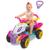 Quadriciclo Carrinho de Passeio Infantil com Haste Pedal Colorido Rosa