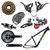 Quadro Bike MTB Aro 29 KSW XLT 100 + Kit Transmissão 21V Preto, Verde