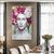 Quadro Decorativo Beautiful Flower Queen com Moldura Dourada 150x80 DOURADA