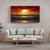  Quadro Decorativo Tela Canvas Paisagem Sunset Beach Com Moldura e Vidro Prata - 120x60 cm Borda Infinita