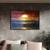  Quadro Decorativo Tela Canvas Paisagem Sunset Beach Com Moldura e Vidro Prata - 120x60 cm Moldura Preta e Vidro