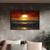  Quadro Decorativo Tela Canvas Paisagem Sunset Beach Com Moldura e Vidro Prata - 120x60 cm Moldura Preta