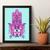 Quadro Esotérico Olho Grego Com Hamsa 45x34cm - com vidro Moldura branca