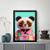 Quadro Panda Humano - Óculos 33x24cm - com vidro Moldura preta