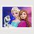 Quadro para Quarto Disney Frozen Anna Elsa Olaf 45x33 A3 Branco