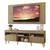 Rack com Painel e Suporte TV 65" Retrô Londres Multimóveis V3347 Rustic/Natural