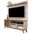 Rack com Painel para Sala TV 50 Retro Pequeno 1 Porta Malbec Wood Giga Moveis Off White/Ripado Freijo