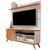 Rack Painel para TV 55" Retro Apartamento Sala 1 Porta Malbec Wood Anto OffWhite/Nature