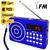 Rádio Fm Portátil Com Bluetooth Mp3 Recarregável USB JD32 Azul