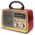 Radio Portátil Retro Bluetooth Am Fm Sd Usb A-3188t Vermelho