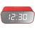 Rádio Relógio Despertador Temperatura Bluetooth Recarregavel Com Caixa De Som Vermelho