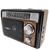 Rádio Retro Caixa De Som Vintage Com Alça Entrada USB, Auxiliar P2, Cartão De Memória D-1601 Madeira
