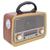 Radio Vintage Music Portátil Pequeno Recarregável USB AM/FM A-3199 Madeira