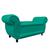 Recamier com Baú Grécia Namoradeira Calçadeira Suede - D'Rossi Verde Turquesa