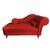 Recamier Divã Chaise Sofá Decorativo 1,3m Roma Sala de Estar Suede vermelho