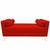 Recamier Sofá Calçadeira Para Sala Loja Quarto Cama Box Casal 1.95m King Pé Cromado Versage Nanda Decor Suede Vermelho