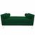 Recamier Sofá Calçadeira Para Sala Loja Quarto Cama Box Casal 1.95m King Pé Cromado Versage Nanda Decor Suede Verde Musgo