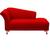Recamier Sofá Divã Log Chaise 140cm Decoração para Recepção Sala de Espera Estudio Fotografia Salao Iza Nanda Decor Suede vermelho