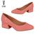 Ref. 1346.100 - Scarpin Vizzano Feminino Bloco Salto Baixo Bico Redondo Social Rose