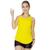 Regata Feminina Blusa Longline T shirt Tapa Bumbum Sobre Legging Academia Recorte Nadador Moda Fitness Amarelo