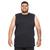 Regata Machão Masculina Plus Size Básica Meia Malha Lisa Preto