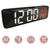 Relógio Alarme Temperatura Despertador Tela Espelhado Formato Compacto ZB4003 Vermelho