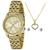 Relógio Analógico Feminino Lince LRG4702L K065+Colar e Brincos Dourado