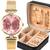 Relógio Analógico Feminino Prova Dágua Pequeno + Porta Jóias + Kit Ouro Banhado 18k Dourado & Rose