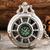 Relógio Bolso Com Bússola Corrente Vintage Estojo Prata