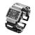 Relógio Bracelete Luxo Cansnow Cubo Aço Inoxidável Fashion Prata Preto