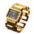 Relógio Bracelete Luxo Cansnow Cubo Aço Inoxidável Fashion Dourado