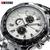 Relógio Curren 8023 Luxo Masculino Aço Inoxidável Estojo Branco/Prata
