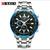 Relógio Curren 8023 Luxo Masculino Aço Inoxidável Estojo Azul