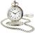 Relógio De Bolso Com Corrente Quartz Vintage Clássico Prata