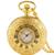 Relógio De Bolso  Vintage Aço Inoxidável Corrente E Estojo Dourado Branco