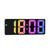 Relógio de LED colorido digital de mesa Espelhado 0725 RF d