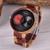 Relógio de Madeira Caryocar - Bobo Bird Vermelho