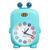 Relógio De Mesa Quarto Infantil Decorativo Animais Re-092 A Verde Água