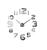 Relógio De Parede 3D Sala Decoração Sala numeros curvados Cinza claro
